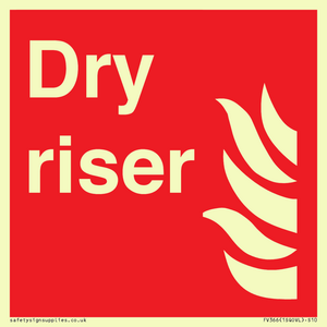 Dry riser sign